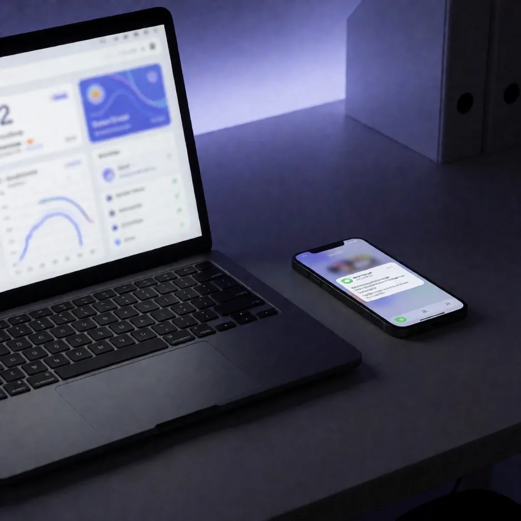 Laptop con una automatización simple de Zapier activada